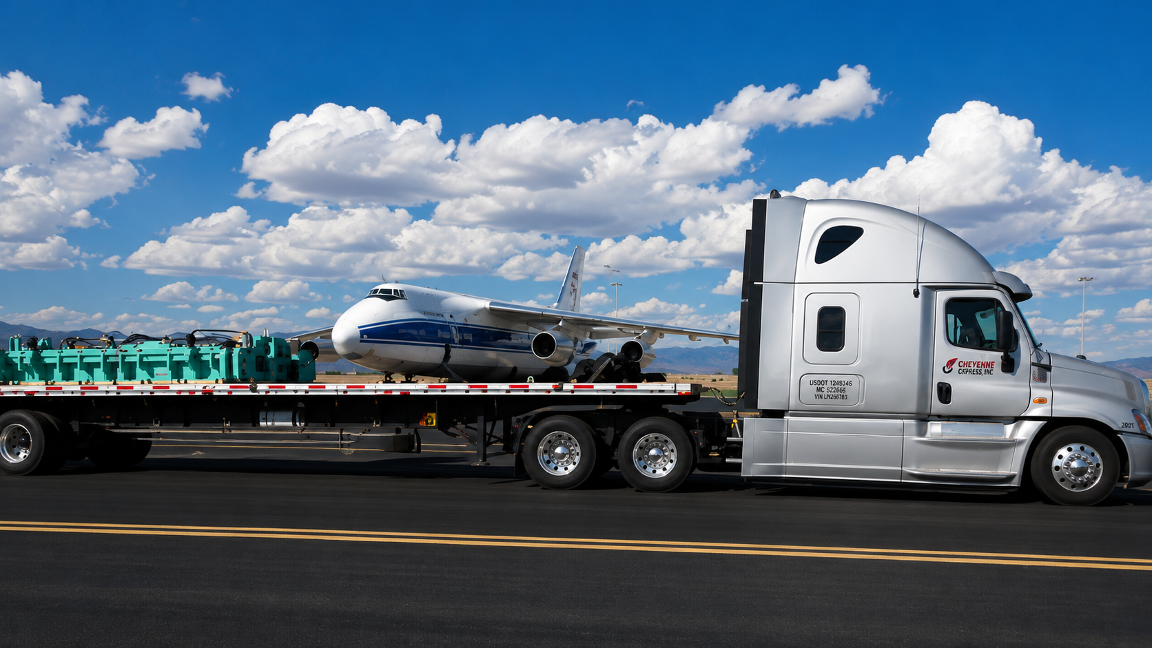 Cheyenne Express truck at air cargo facility